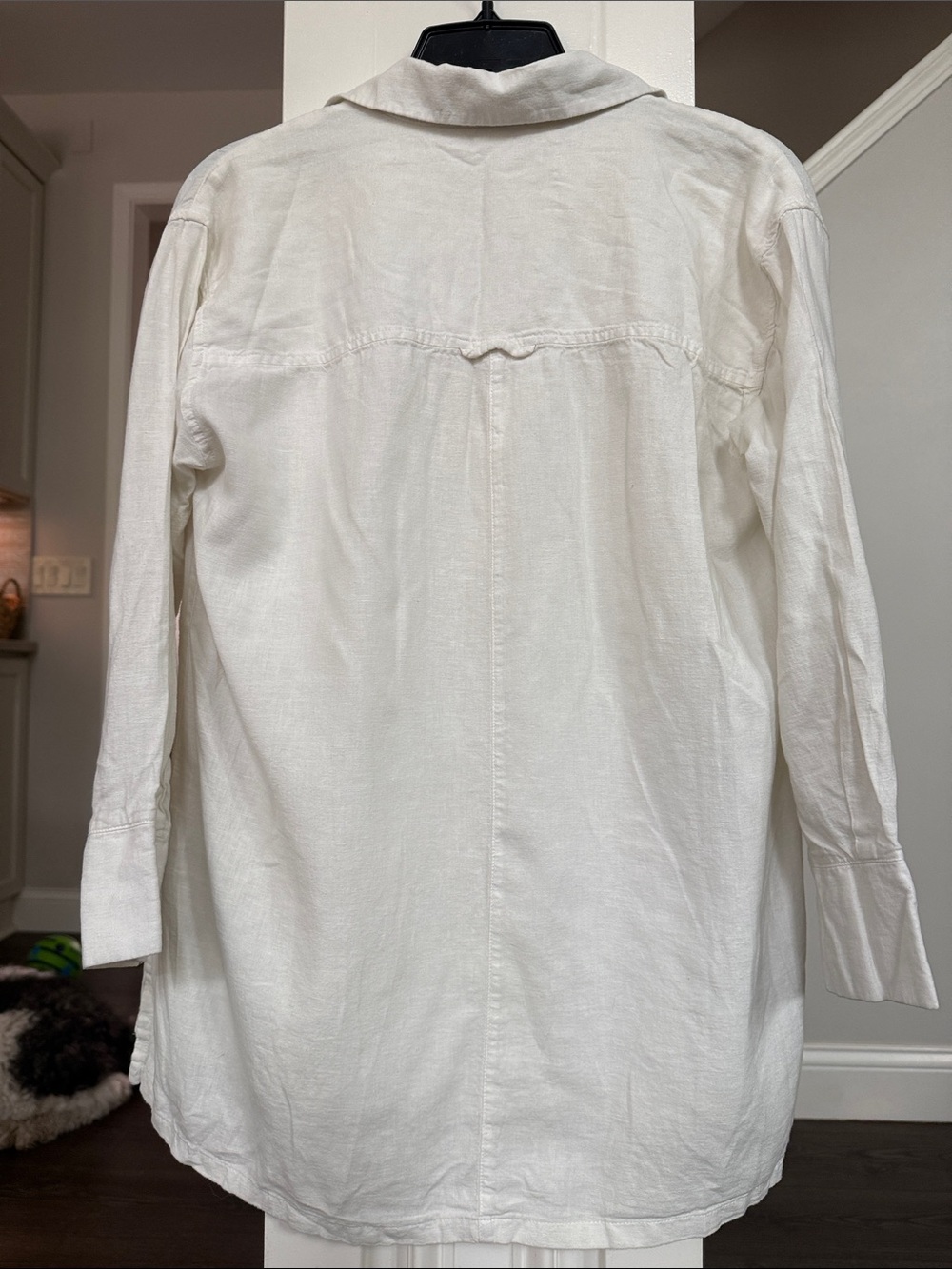Old Navy Off White Linen end V Neck Tunic Top Small - Picture 6 of 8